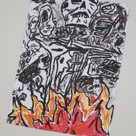 POETIC COLLECTIVE | Burning Skull T-shirt (IVORY)