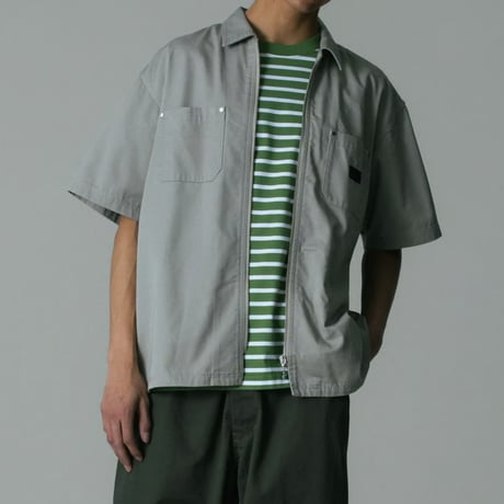 XLARGE | ZIP UP S/S WORK SHIRT(KHAKI)