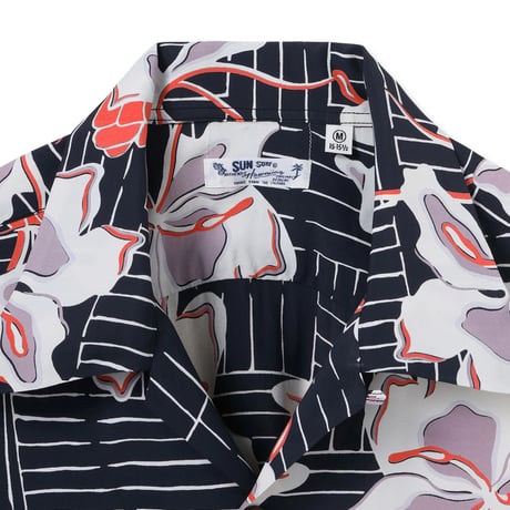 SUN SURF / RAYON HAWAIIAN SHIRT "WHITE GINGER" (BLACK)