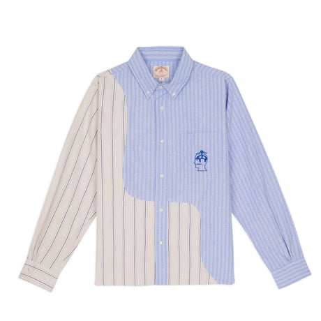 BRAIN DEAD | Brooks Brothers CALIFORNIA ORGANIC PANEL OXFORD BUTTON UP(LIGHT BLUE)