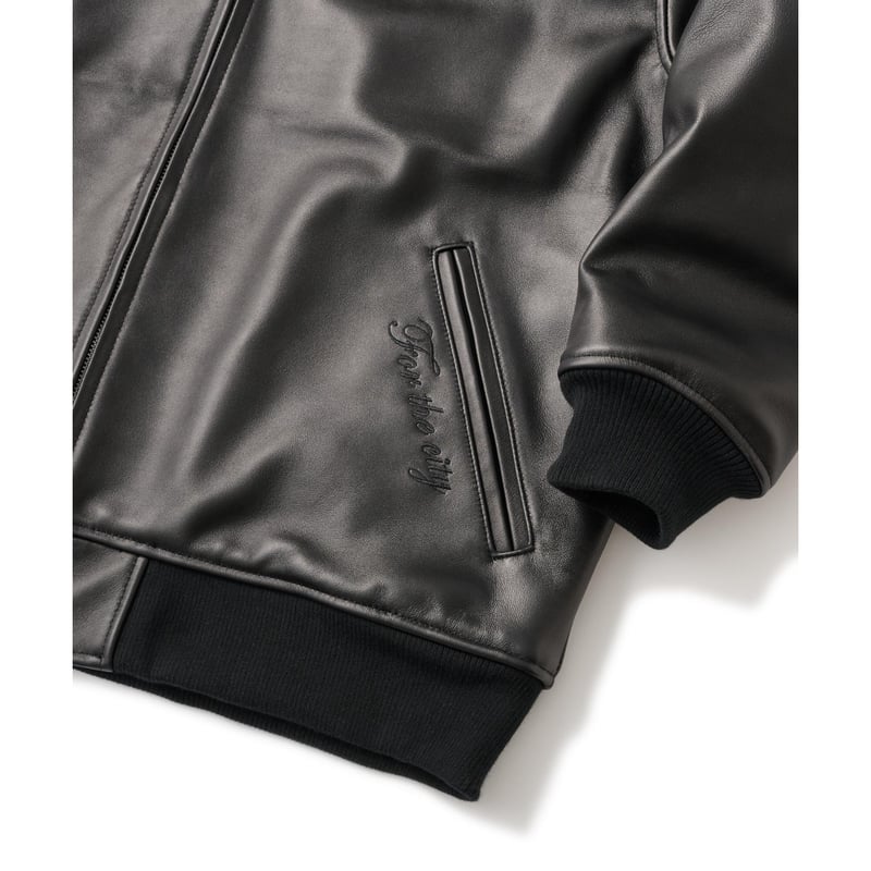 FTC | LEATHER ZIP VARSITY JACKET 