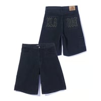 XLARGE | STITCHED LOGO DENIM SHORTS(BLACK)