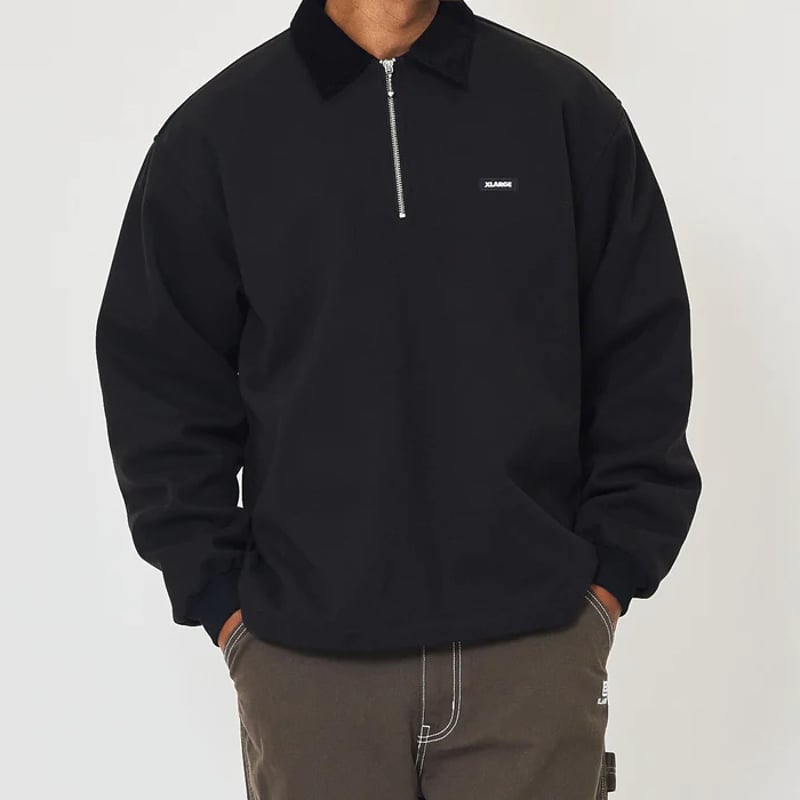 XLARGE | QUILTED HALF ZIP SHIRT (BLACK) | T.F.L...