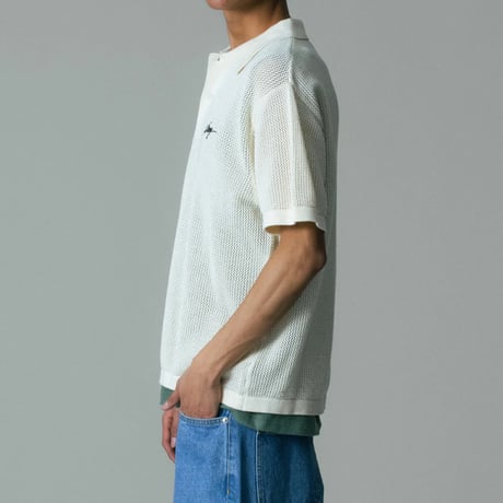 XLARGE | MESH KNIT POLO SHIRT(OFF WHITE)