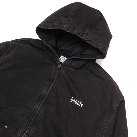 HODDLE | HOODED QUILTED DENIM JACKET (BLACK)