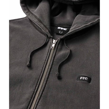 FTC | PIGMENT DYED BOX LOGO ZIP UP HOODY "BLACK" (FTC026SPSW03)