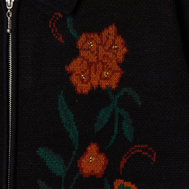 OBEY カーディガン OBEY |FLORAL ZIP CARDIGAN(BLACK) | T.F.L online