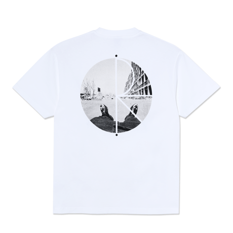 POLAR SKATE CO. / Fill Logo Tee - Happy Sad (White)