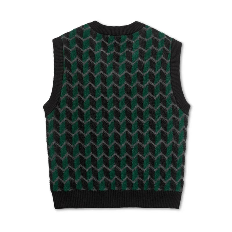 POLAR SKATE CO. / ZIG ZAG KNIT VEST (BLACK/DARK