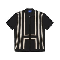 HELAS | ALDO KNIT FULL ZIP POLO "BLACK"