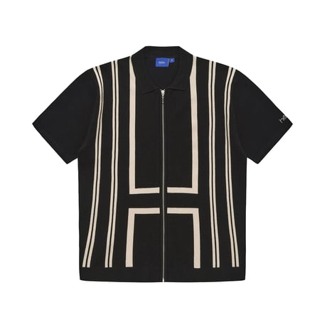 HELAS | ALDO KNIT FULL ZIP POLO "BLACK"