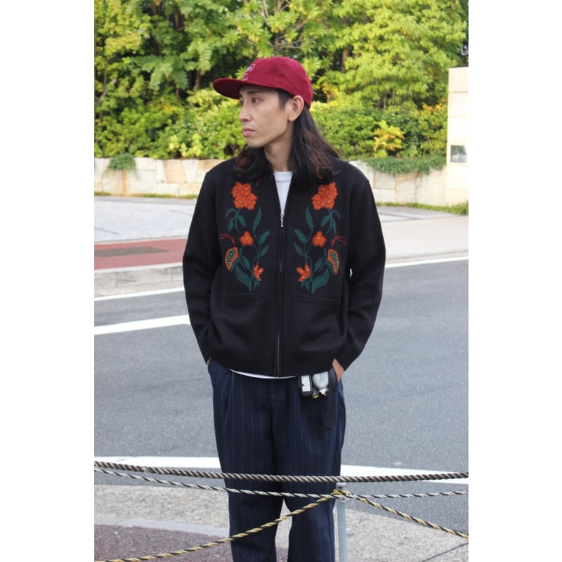 OBEY カーディガン OBEY |FLORAL ZIP CARDIGAN(BLACK) | T.F.L online