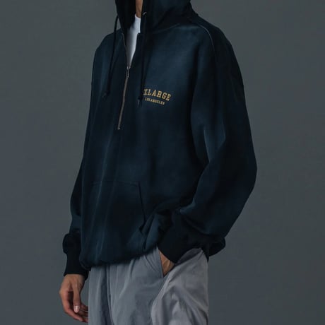 XLARGE | HALF ZIP UP HOODED SWEATSHIRT(BLACK)