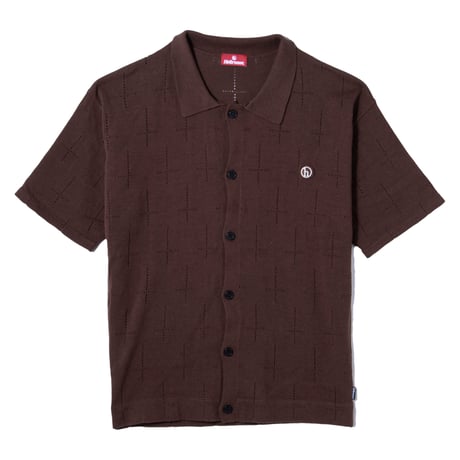 HELLRAZOR / CROSS KNIT SHIRT (BROWN)