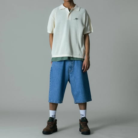 XLARGE | MESH KNIT POLO SHIRT(OFF WHITE)