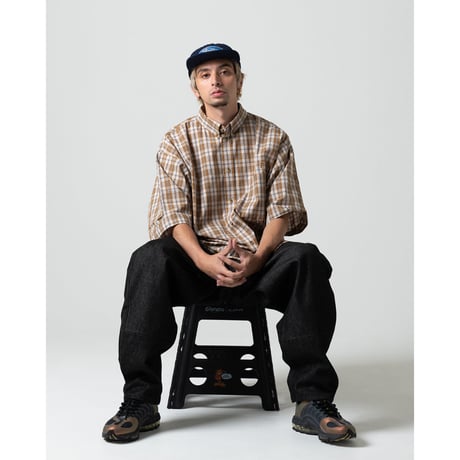 FLATLUX | Grand Blue Shirt(milktea plaid)