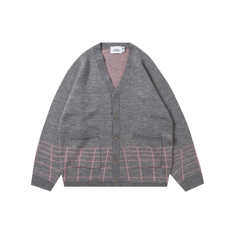 Little Yarmouth | Grid Knit Cardigan (Gray))