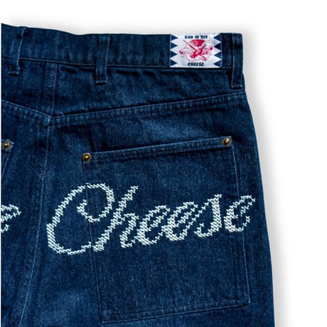SON OF THE CHEESE | EMBROIDERED WIDE DENIM PANTS(DARK)