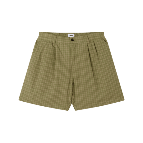 OBEY | COEN PLEATED PLAID SHORT(VETIVER MULTI)