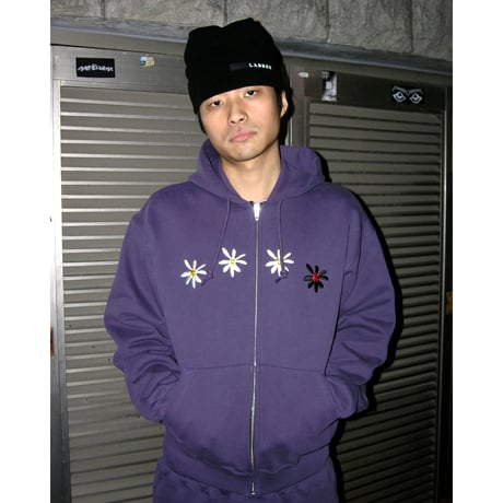 LABROS / 4 Daisy Terry Zip Up Hoodie (Deep Purple)