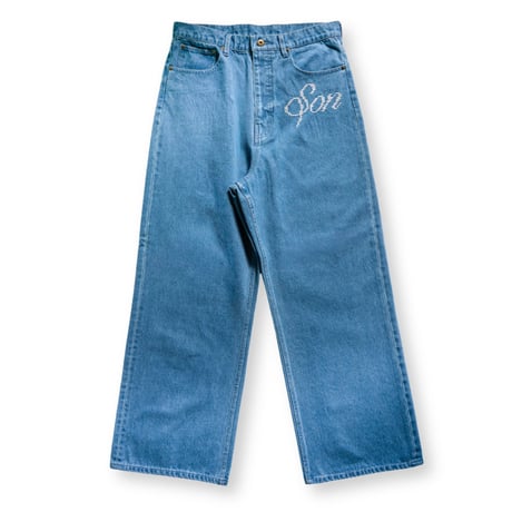 SON OF THE CHEESE | EMBROIDERED WIDE DENIM PANTS(LIGHT)