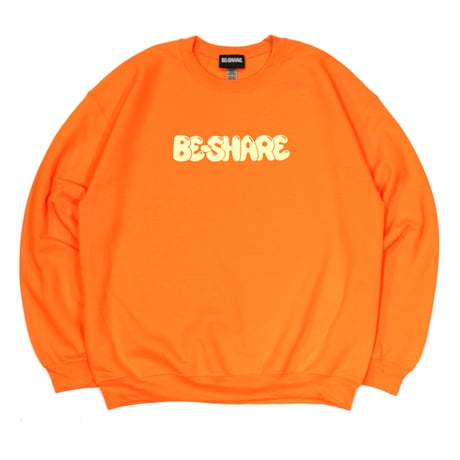 BE-SHARE|For a city boy CREW SWEAT(ORANGE)
