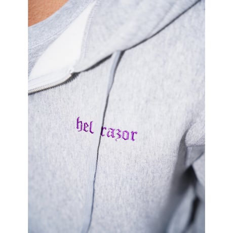 HELLRAZOR / COIN EMBOSS FULL ZIP HOODED (HEATHER GREY)