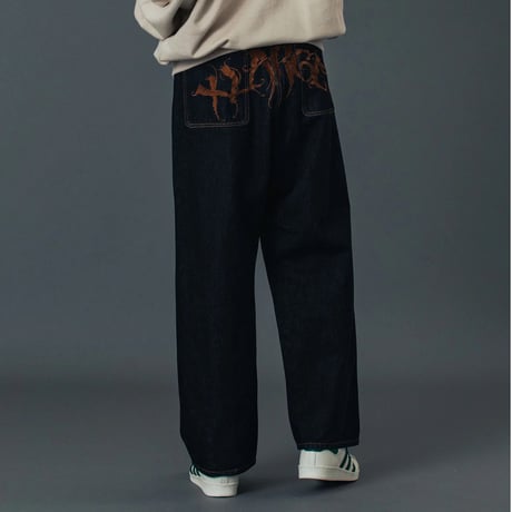 XLARGE | RAGE LOGO DENIM PANTS(BLACK)