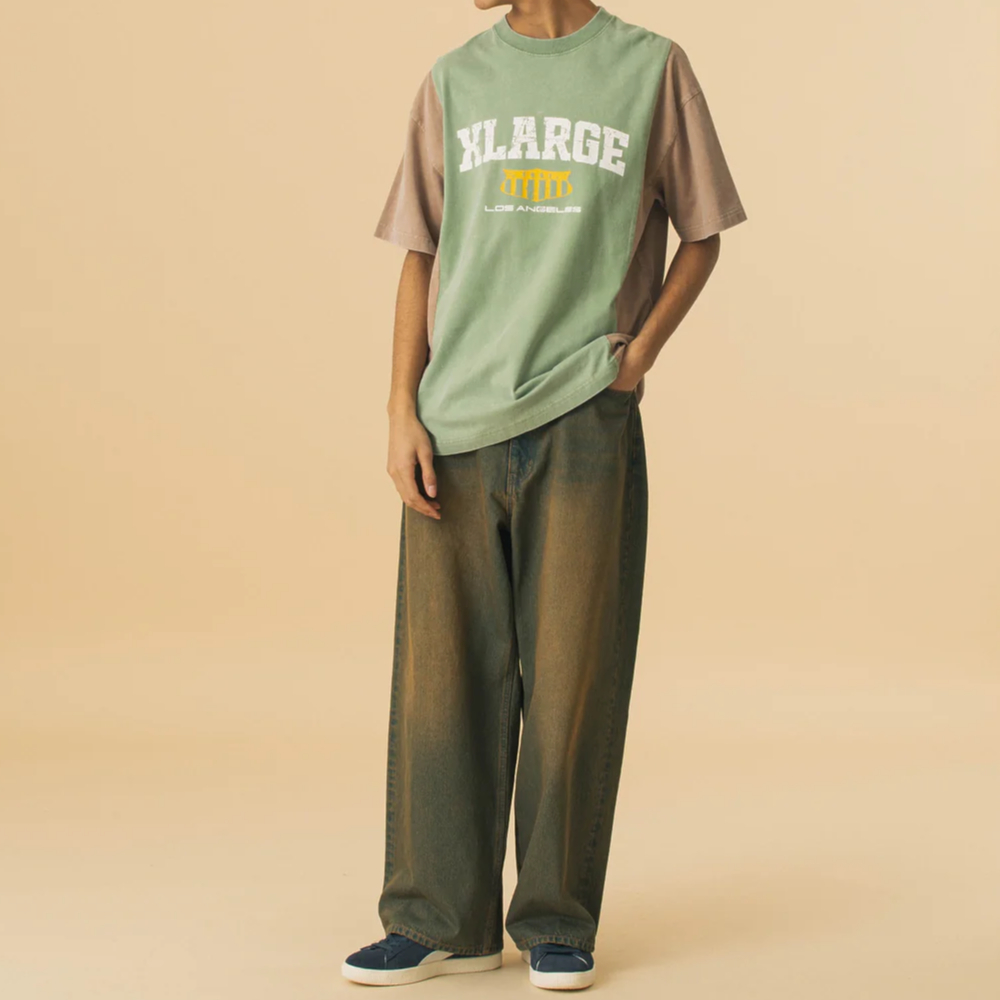 XLARGE | PANELED S/S TEE(GREEN) | T.F.L online. XLARGE | PANELED S/S TEE(GREEN) | T.F.L online.