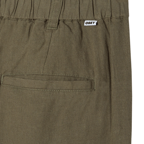 OBEY | FOSTER PLEATED LINEN PANT(SMOKEY OLIVE)