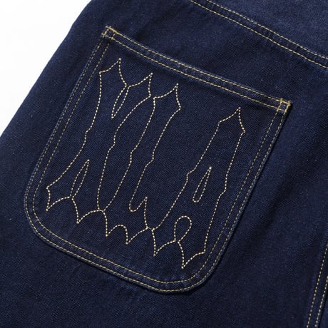 XLARGE | STITCHED LOGO DENIM SHORTS(INDIGO)