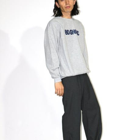 BE-SHARE |Stripe Holiday slacks(Grey)