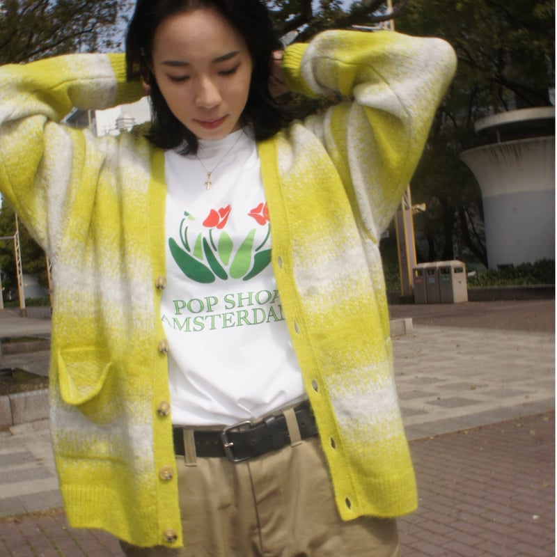 POP TRADING COMPANY / STRIPED CARDIGAN (OFF WHI