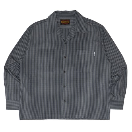 BE-SHARE |Open Collar Check L/S Shirt(Grey)