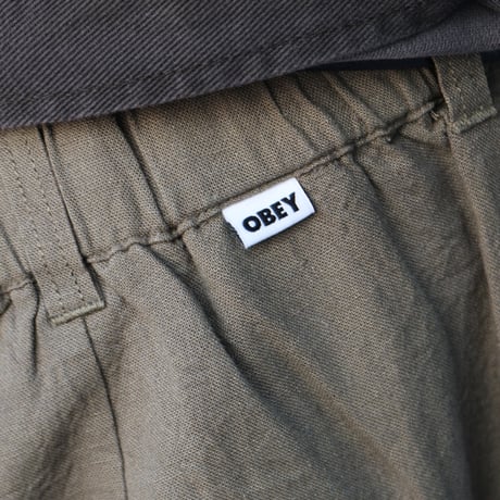 OBEY | FOSTER PLEATED LINEN PANT(SMOKEY OLIVE)