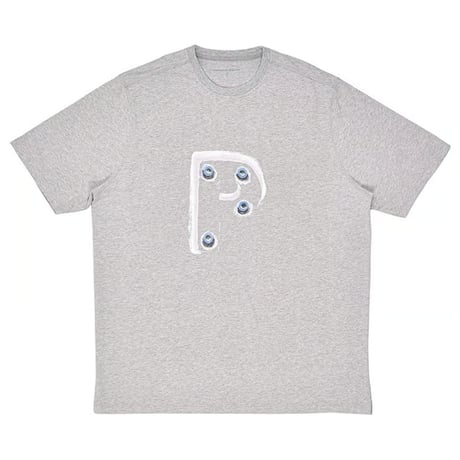 POP TRADING COMPANY / MESS LETTERS LOGO T-SHIRT (HEATHER GREY)