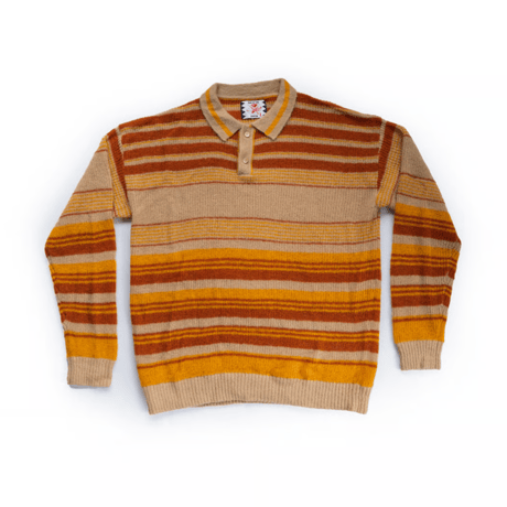 トップス SON OF THE CHEESE Border Rib Knit Shirt SON OF THE CHEESE Border Rib Knit Shirt | MAROON