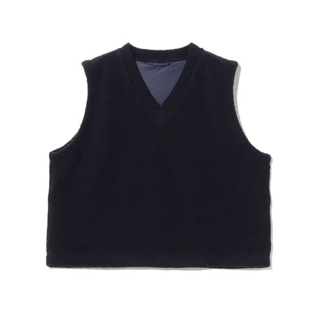 tone| RECYCLE WOOL BOA VEST (NAVY)
