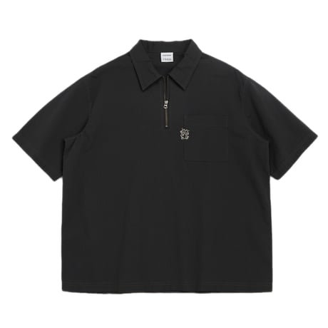 VICTORIA HK / SEERSUCKER QUARTER ZIP SHIRT(BLACK)