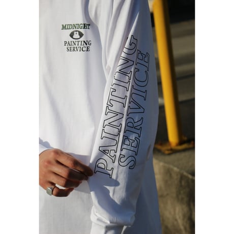 MIDNIGHT PAINTING SERVICE| MPS Logo L/S Tee (White)