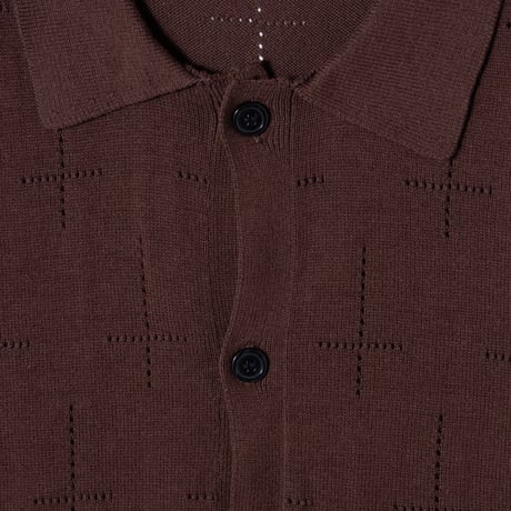 HELLRAZOR / CROSS KNIT SHIRT (BROWN)