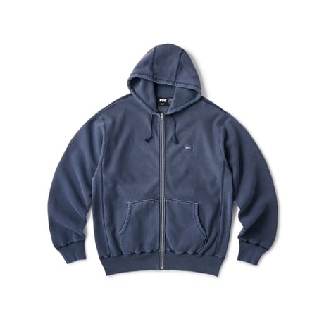 FTC | PIGMENT DYED BOX LOGO ZIP UP HOODY "NAVY" (FTC026SPSW03)