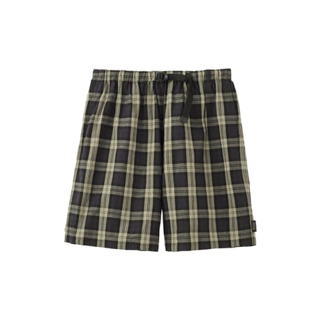 SEDAN ALL-PURPOSE| Cotton Linen Plaid Shorts(Khaki x Navy)