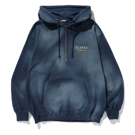 XLARGE | HALF ZIP UP HOODED SWEATSHIRT(NAVY)