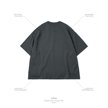GOOPiMADE |“A-Pax” Experiment Logo Tee(Gray)