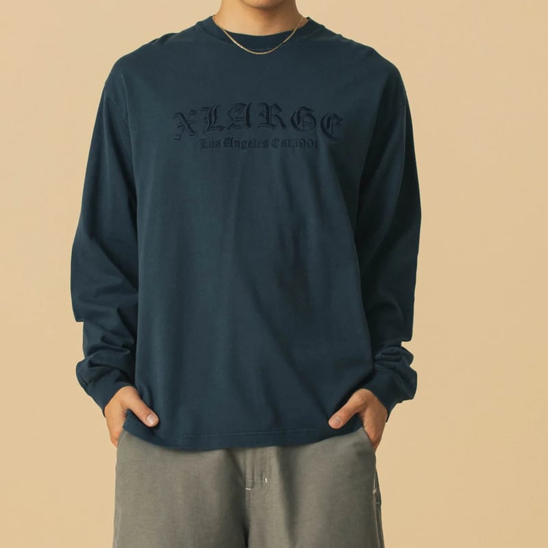 売切れ前に XLARGE PIGMENT DYED OLD ENGLISH LOGO L/S TEE XLARGE | PIGMENT DYED OLD ENGLISH LOGO L/S TEE(