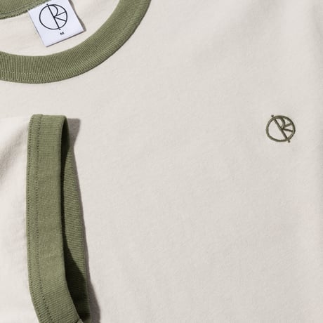 POLAR SKATE CO. / Ringer Tee (Pale Taupe/Army Green)