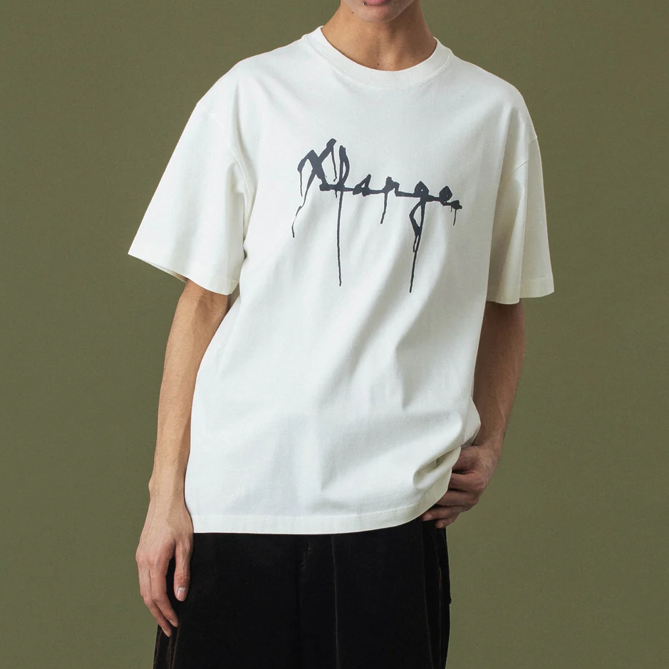 OFF-WHITE*スタイリッシュな*Carav ペインティング L/s T シャツ XLARGE | DRIP LOGO S/S TEE(OFF WHITE) | T.F.L o