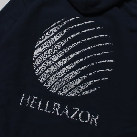 HELLRAZOR / LEAF PAISLEY LOGO PULLOVER HOODIE (NAVY BLUE)