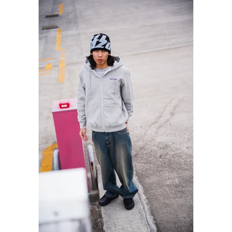 HELLRAZOR / COIN EMBOSS FULL ZIP HOODED (HEATHER GREY)